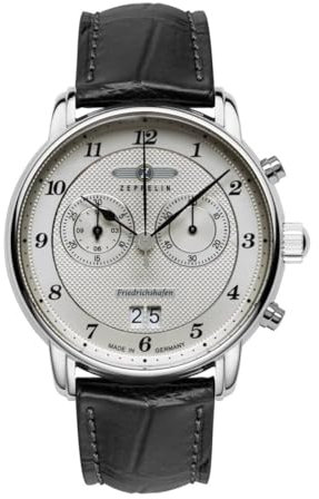 Zeppelin Herrenuhr Serie Friedrichshafen Quarz Chronograph mit Lederarmband 8584-4