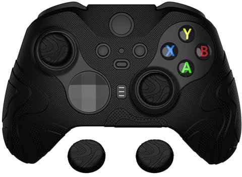 PlayVital Silikon Schutzhülle für Xbox Elite Series 2, Hülle Zubehör für Xbox Controller Elite 2 Cover Case für Elite Series 2 Core mit Daumengriffen(Mountain Range Edition,Schwarz)