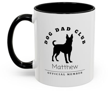 Custom Dog Dad Club Mug - Personalized Coffee Mug, Gift for Dog Lovers, Novelty Mug, Accented Ceramic Mug