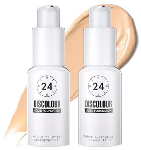 2 PCS Foundation Color Changing, Farbwechselnde Foundation für Reife Haut Foundation für Reife Haut Color Changing Foundation Verbirgt Fältchen und Feine Linien Geeignet für Alle Hauttypen
