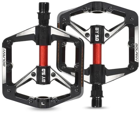 Lunaanda Bicycle Pedals Non-Slip Bicycle Pedals MTB Road Bike Pedals with Reflectors 9/16 Inch 3 Sealed Bearings for Mountain Bike/Trekking/Road Bike