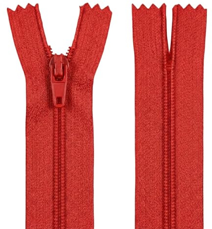 Cerniera lampo rossa da 36 cm, in nylon leggero, con denti per cuscini, gonne, piccole borse, Giddy Square