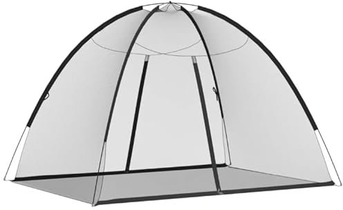 Moustiquaire de voyage lit autonome : tente moustiquaire mongol noir 200 x 150 x 140 cm - tente portable à installer adaptée pour la chambre à coucher
