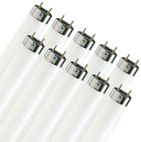 NCC-Licht 10x Leuchtstofflampe T8 Röhre 60cm 18W/865 G13 Tageslicht 6500K | Leuchtstoffröhre T8 aus Glas, kühles Licht für Arbeitsbereiche
