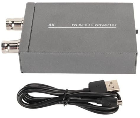 HD Multimedia Interface to AHD Converter 4K 1080P, 1 in 2 Out Coaxial Conversion Adapter, Loop Output for HD CCTV Camera, Compatible with AHD DVR NVR Video Recorder, Metal