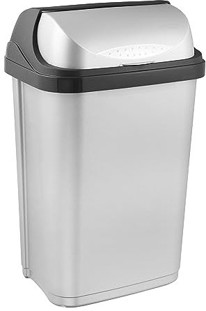 keeeper Abfallbehälter mit Rolldeckel, 25 l, Rasmus, Silber