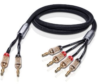 Oehlbach XXL Fusion Four B 200 - High-End Bi-Wiring Lautsprecherkabel Set mit Banana-Verbinder - Made in Germany - 2 x 2m - schwarz