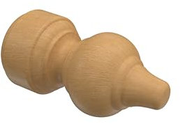Interdeco Gardinenstangen Endstücke aus Holz in Buche lackiert für 28 mm Ø (2 Stück)