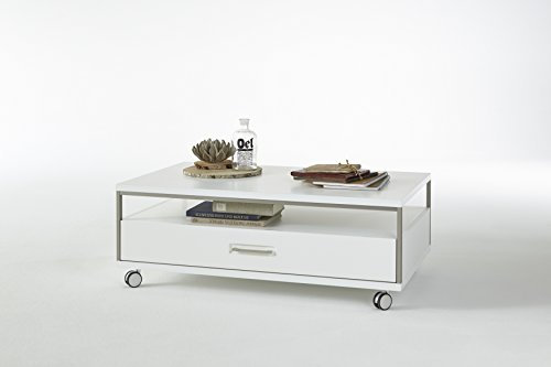 Couchtisch weiss mit Metallrahmen