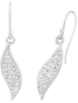 Amor Ohrhänger 925 Sterling Silber Damen Ohrschmuck, mit Kristall, 3,4 cm, Silber, Kommt in Schmuck Geschenk Box, 9060467