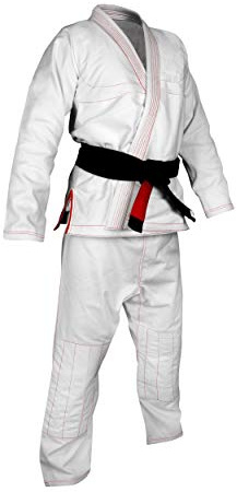 ROX Fit BJJ Gi Brazilian Jiu Jitsu Brasilianische Jiu Jitsu Anzüge für Den Wettbewerb Brasilianische Jiu Jitsu Gi - Weiß mit Roten Nähten (A6)