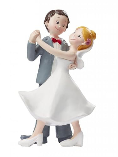 Hochzeitspaar tanzend Figur Deko Brautpaar Tortendeko Bräutigam Braut 15 cm