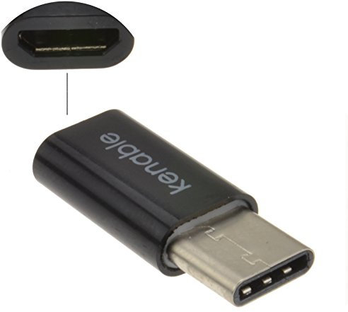 kenable USB Micro Socket to USB Type C Male Plug Charging Adapter BLACK