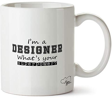 Hippowarehouse I'm a Designer What's Your Superpower? Printed Mug Cup Ceramic 10oz