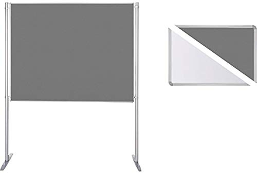 NORDWEST Handel AG Ultradex Stellwand 747528 200x120cm Filz/Whiteboard Stabfuß ws/gr
