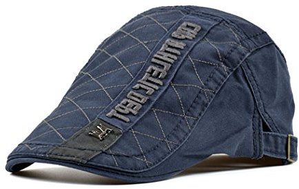 Adantico Herren Baumwolle Schirmmützen Beret Cap (Blau)