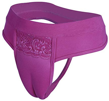 BaronHong - Camel Toe - Versteckter Gaff-Slip für Kurze Hose für Crossdresser Transgender (Pflaume-Tanga, 2XL)