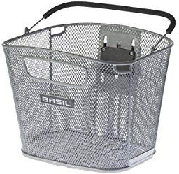 Basil B.V. Unisex – Erwachsene il Bold KF Fahrradkörbe, Silber, 28x34x27cm