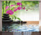 ABAKUHAUS Spa Rustikaler Gardine, Bambus-Baum Orchid Steine, Schlafzimmer Kräuselband Vorhang mit Schlaufen und Haken, 280 x 245 cm, Lindgrün