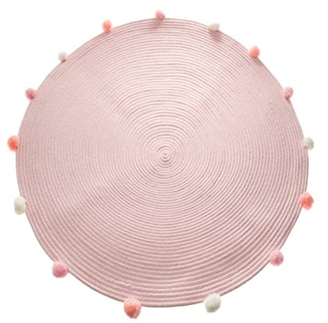 ATMOSPHERA CREATEUR D'INTERIEUR Kinderteppich mit Bommeln, 90 cm, Rosa