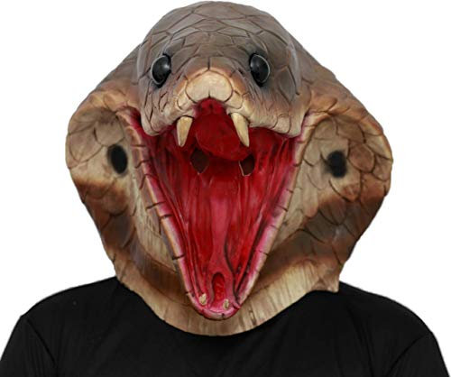 CreepyParty Schlange Maske Kobra Kopf Tier Latex Vollkopf Realistische Masken Für Halloween Karneval Kostüm Party Parade
