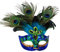 Amakando Elegante Pfauen-Federmaske für Frauen/Blau/Auffällige Augenmaske Paradiesvogel/EIN Highlight zu Maskenball & Kostümfest