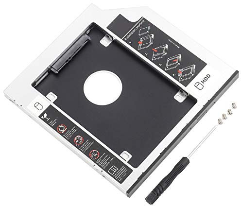Socobeta Adattatore Caddy per Disco Rigido per unità Disco Rigido Universale da 9,5 mm CD Dvd-Rom SATA HDD SSD Custodia Esterna per Laptop