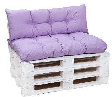 kruger - Cuscini per Pallet – per Divani, Sedie e Amache – Cuscini da Giardino Impermeabili – Tessuto Idrorepellente e Anti-UV (Lilla, Cuscini SET 120x80 + 120x40 cm)