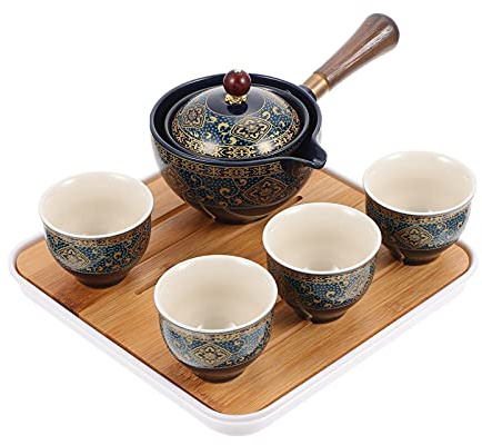 HEMOTON Tea Maker Tea jug teapots for Tea Kung Fu Tea Set Travel Tea Pot Vintage Tea Kettle Japanese Tea Kettle fu Tea Cup fu teacups Travel Teaware Kung Fu Teapot Tea Cups Side Handle