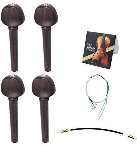 HEALLILY Violine Tuning Peg Violine Ebenholz Pegs Saitenhalter Fine Tuner Tailgut Endpin Brücken Violine Zubehör Kit Ersatz