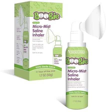 Boogie Micro-Mist Saline Inhaler, Baby Nose Congestion Relief, Nasal Spray for Kids, Pediatrician Recommended, 1.7oz Unscented - Pack of 1
