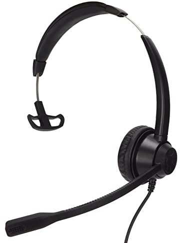 Cuffie Telefoniche RJ9 a Orecchio Singolo con Microfono con Cancellazione del Rumore, Regolazione del Volume e della Sequenza di Linee a 6 velocità, Silenziamento del Microfono, per Call Center,