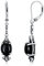 Ohrringe Onyx Schwarz 925 Sterling Silber Vintage Dangle Drop Leverback Ohrhänger Oval 10mm Stein Achat Ohrringe für Frauen (Style B)