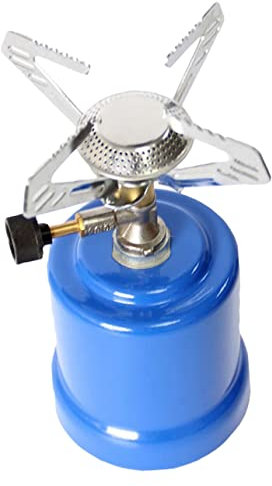 Garneck Réchaud Poêle en Acier Inoxydable Plancha pour Gril à Gaz Brûleur Simple Extérieur Accessoires De Camping Poêle à Marmite Mini Poêle Alliage De Zinc Réservoir De Gaz Portable
