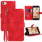 GOTOURED for iPhone SE 2022/2020/8/7/6/6S Phone Case Wallet, Card Holder Leather, Wrist Strap, Magnetic Closure, Kickstand, Shockproof Protective Pattern Flip Cover (Red)