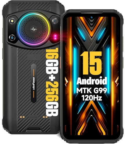 Ulefone Armor 21 Android 15 Unlocked Rugged Phone, 122dB Loudest Speaker, MTK G99 16GB + 256GB Outdoor Rugged Smartphone,64MP Main Cam + 24MP Night Vision Cam, 6.58 FHD+, 9600mAh, IP68 Dual SIM