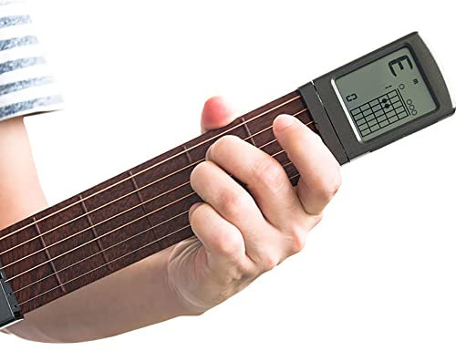 CANIAN Pocket Guitar 6 Bünde Tragbares Taschengitarren-Übungswerkzeug Gitarrenakkordtrainer mit drehbarem Diagrammbildschirm Gitarrenhalstrainer für Anfänger-Gitarristen-Übungstraining
