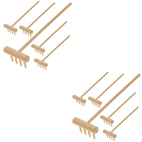 ibasenice Rateaux Sable 12 Pièces Râteau à Sable Bricolage Mini Jardin Zen Petits Râteaux De Mini Râteau De Jardin De Sable Mini Râteaux De Jardin Zen Bouddha Plastique Lisse Bureau Bruissement