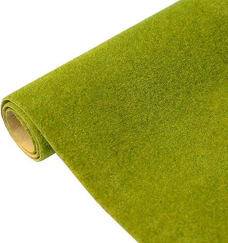 Modell Grasmatte,5 Stück Grasmatte Landschaftsbau Matte 20 * 30 cm Modell Train Landschaft für Modell Landschaft Garten Gras Wiese Miniaturgarten Rasenmatte Grasmatte (Gelblich grün)