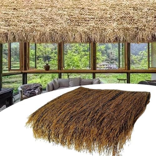 Straw Roof Thatch Tiki Bar,47x50cm Artificial Thatch Roof,PE Material,No Maintenance,Thatch for Roofing Artificial Thatch Roof Tile,Apply to Hawaiian Parasol Garden Shed Gazebo Parasol(Color:C,Size:30