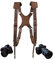4J LEDR Camera Shoulder Strap,Double Shoulder Camera Strap Harness,Camera Sling Strap Camera Neck Strap for DSLR/SLR Camera,for Men&Women,Dual Camera Harness for Photographers,Brown