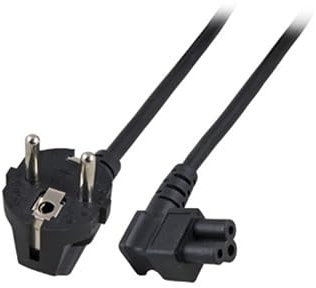 ACT Cable de alimentación 3 Polos 1m, CEE7/7 Cable de alimentación C5 Cable de alimentación acodado Tipo F, para Cargador de portátil, C5 acodado - AK5409