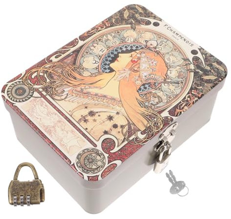 MUCKLILY Stabile Schmuckaufbewahrungsbox aus Eisen mit Zartem Muster Kleine Aufbewahrungsbox für Ringe und Ohrringe Aufbewahrungsetui für Zuhause