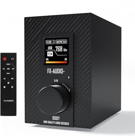 FX-AUDIO- DS07 DAC - ES9068AS XU216 Bluetooth 5.1 HiFi Vollsymmetrischer Decoder 32Bit/768kHz DSD512 Native MQA, mit Fernbedienung