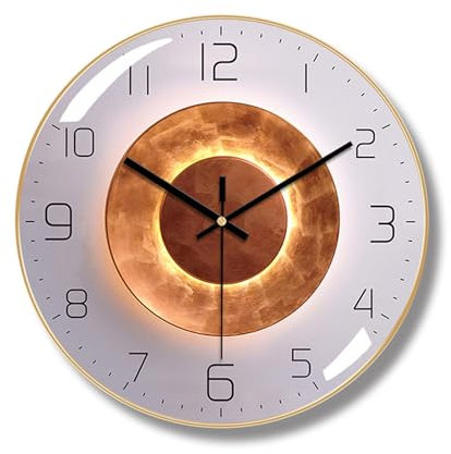 Ergocar leise Art-Deco-Uhr aus Metall, nicht tickend, für Wohnzimmer, Schlafzimmer und Büro