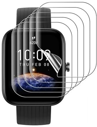Snailcanfly Pellicola idrogel 5pcs per Amazfit Bip 3 / Amazfit Bip 3 Pro 1.69 Smart Watch Trasparente TPU Pellicola Protettiva Schermo Touch Sensibile, HD Clear, Ultra Sottile, Auto Guarigione