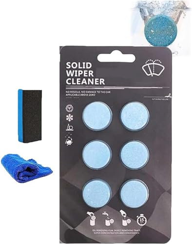 Concentrated Washer Fluid, Solid Wiper Cleaner, Car Windshield Washer Fluid Concentrate Tablets, for Car and Window Glass Cleaning (1 Box)