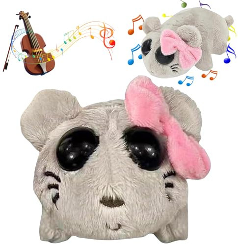 Yizemay Sad Hamster, Hamsti Hamster Kuscheltiere Plushies, Sad Hamstere Meme Plüschtier mit Eingebautem Geigensound, Kuscheltier Klein Weiches Plüsch Geschenk Familie, Freunde
