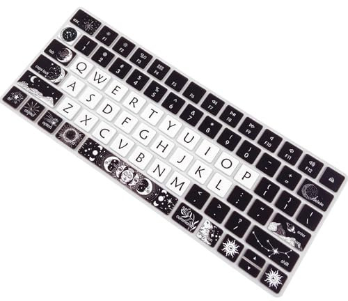 Cute Keyboard Cover Skin for Apple iMac Magic Keyboard 2nd Gen (Model: A1644) Without Numeric Keypad, Silicone Protective Skin, Sun and Moon
