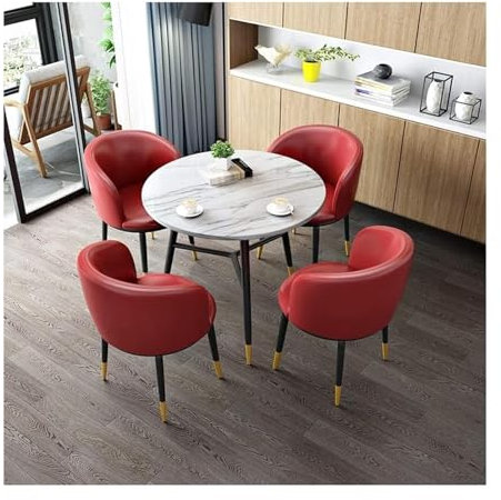 Bürotisch und Stuhl-Set, Business-Couchtisch, Tisch und Stuhl-Kombination, Restaurant, massiver Holztisch, runder Tisch, 80 cm, Büro, Konferenzraum, Hotel, Balkon, Konferenzraum, Café